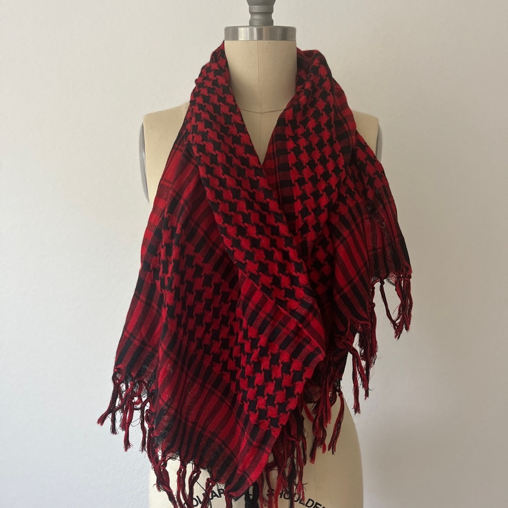 Red Houndstooth Scarf